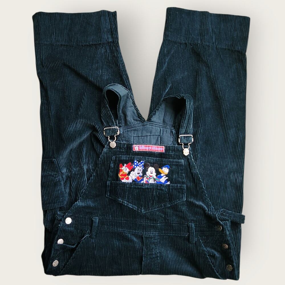 Mickey Mouse Overalls Jrs. Sz L Hunter Green Corduroy Signature Series VTG